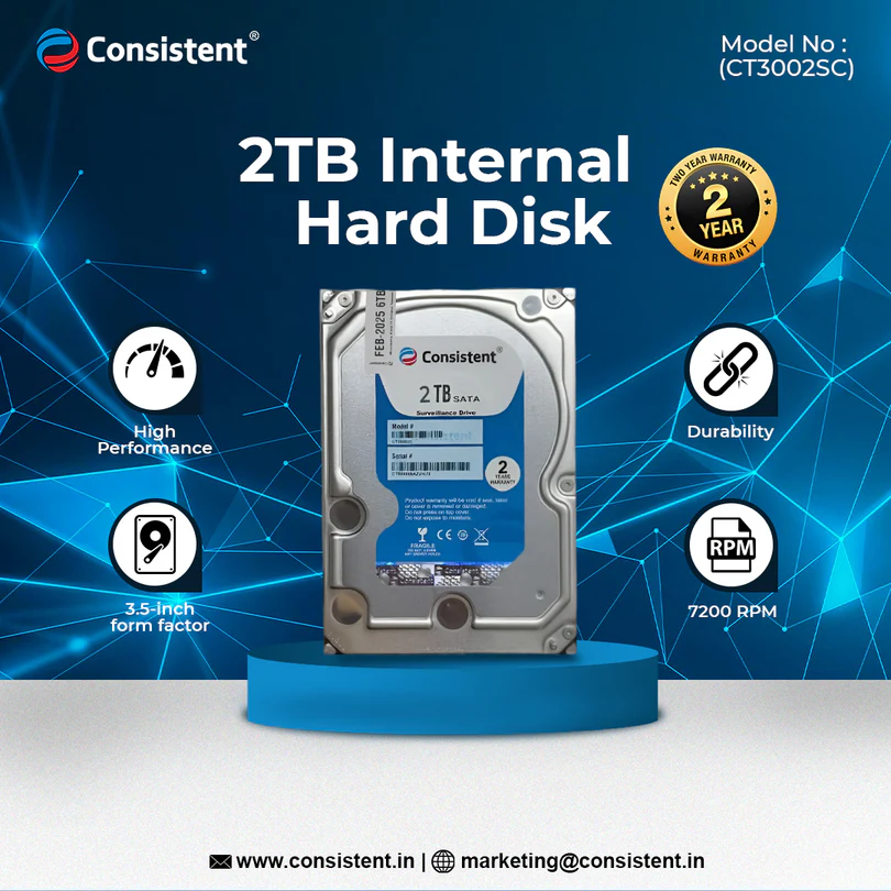 Consistent 2TB SATA Internal Hard Drive, 3.5"